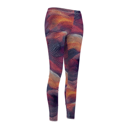 Abstract Sunset Waves Women's Casual Leggings