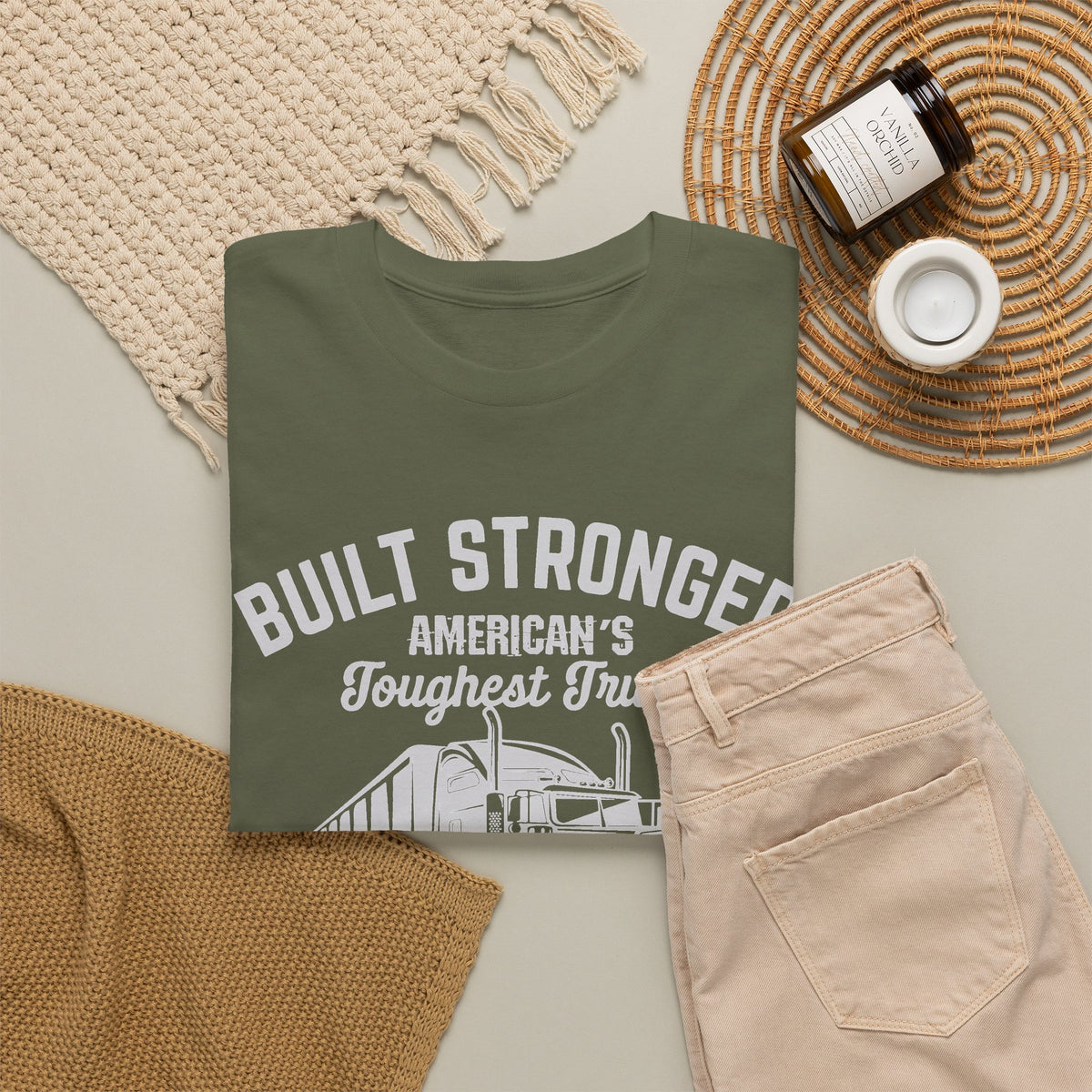 Built Stronger Last Longer Trucker T-Shirt