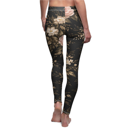 Floral Vintage Rose Women's Casual Leggings