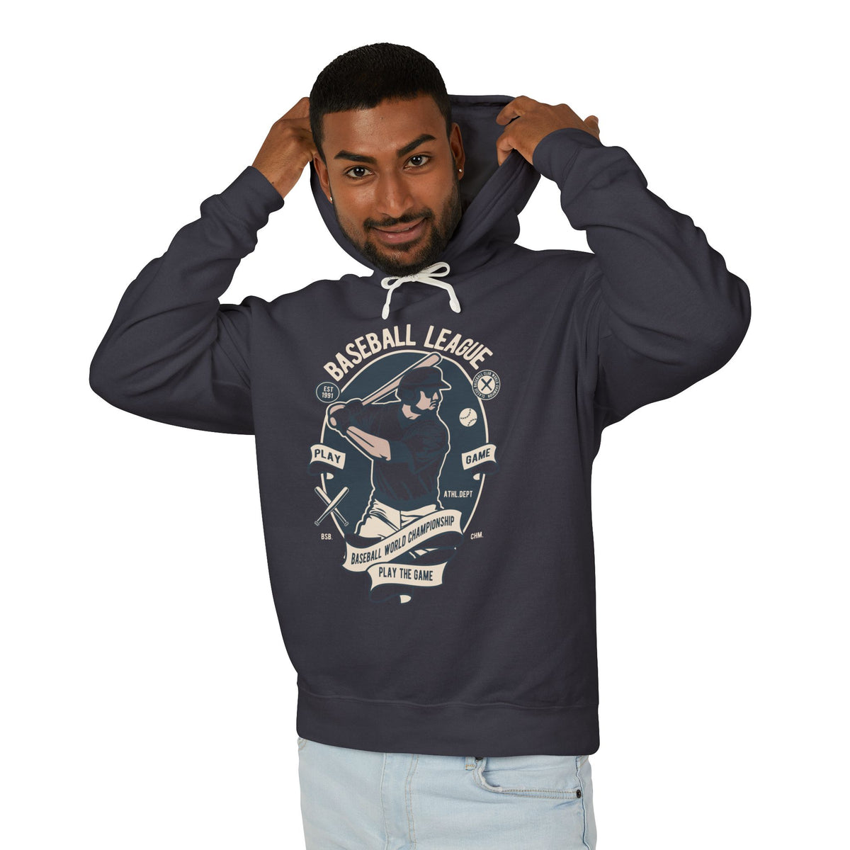 Baseball League Lightweight Hooded Sweatshirt
