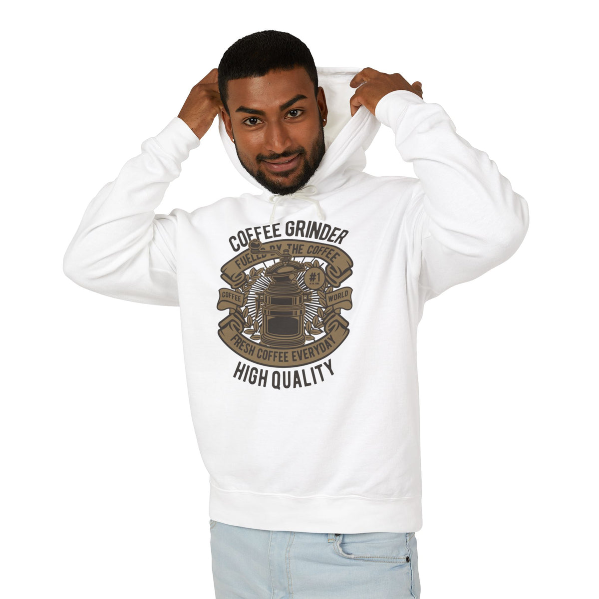 Coffee Grinder Lightweight Hooded Sweatshirt
