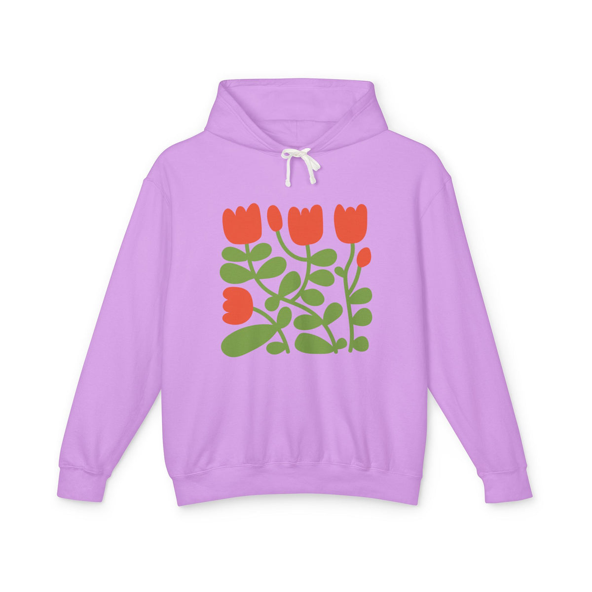 Floral Tulip Lightweight Women's Hooded Sweatshirt