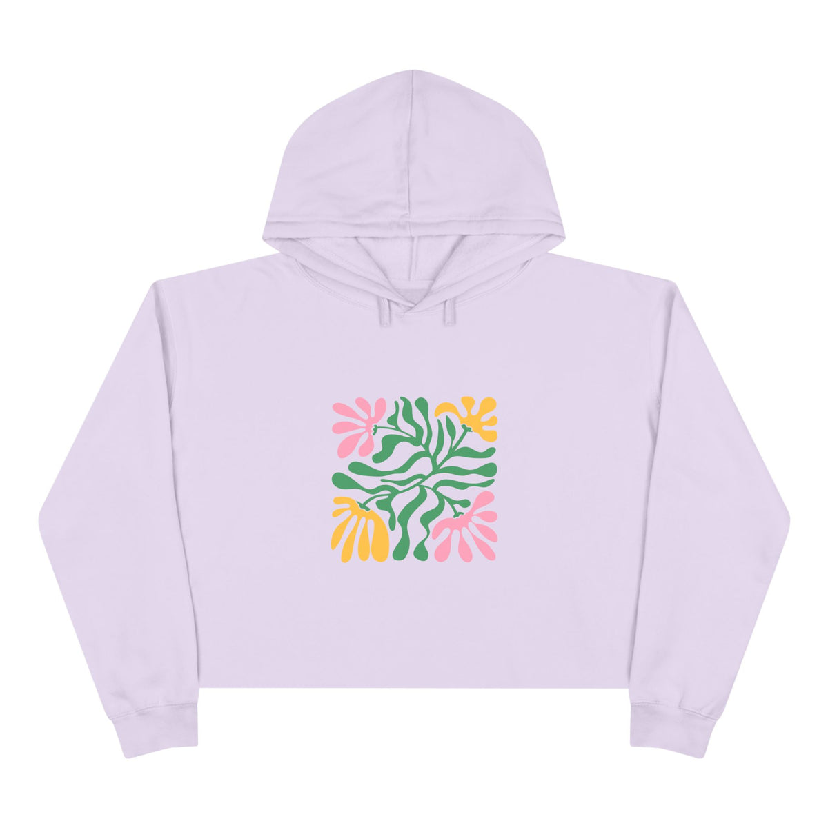 Floral Cutout Abstract Crop Hoodie