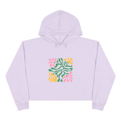 Floral Cutout Abstract Crop Hoodie