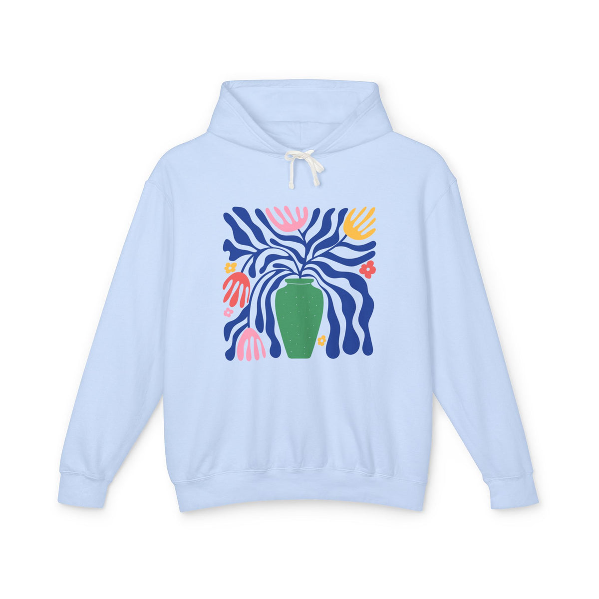 Colorful Folk Art Botanical Lightweight Women's Hooded Sweatshirt