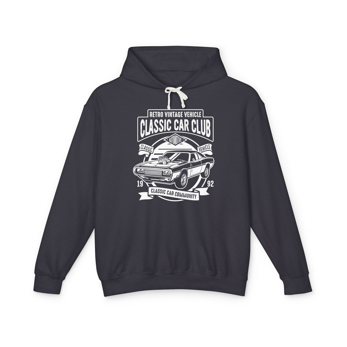 Retro Vintage Vehicle Classic Car Club Lightweight Hooded Sweatshirt