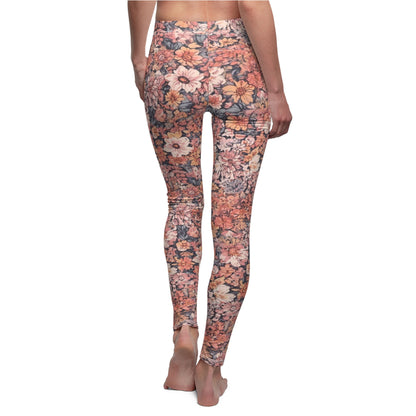 Floral Vintage Black Women's Casual Leggings