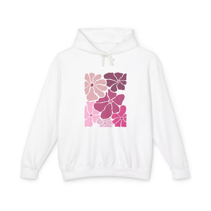 Pink Floral Lightweight Women's Hooded Sweatshirt