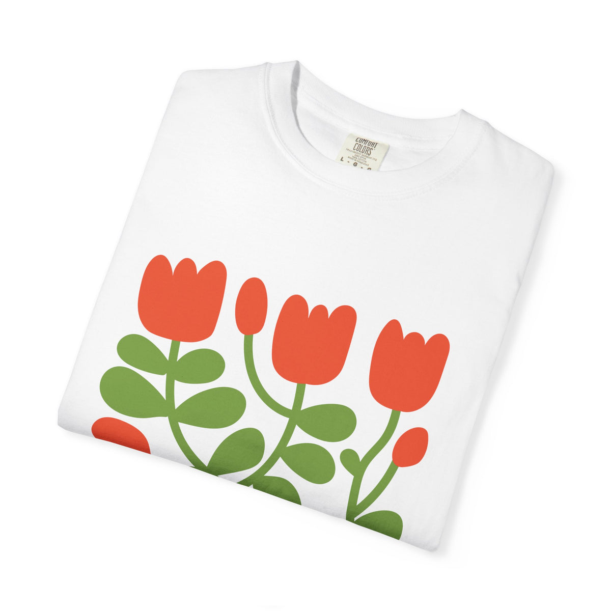 Floral Tulip Garment-Dyed Women's T-Shirt