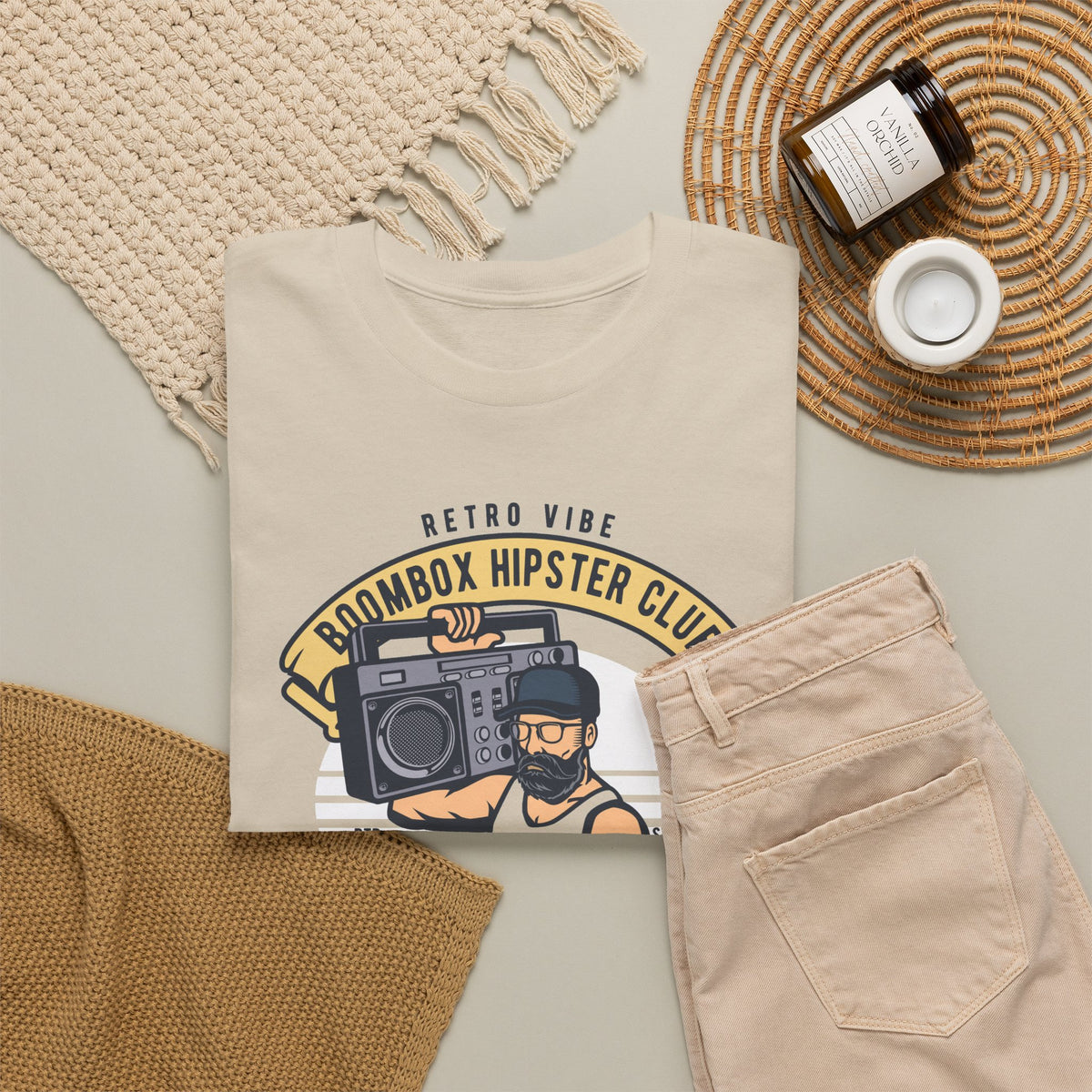 Retro Vibe Hipster Boombox Club T-Shirt