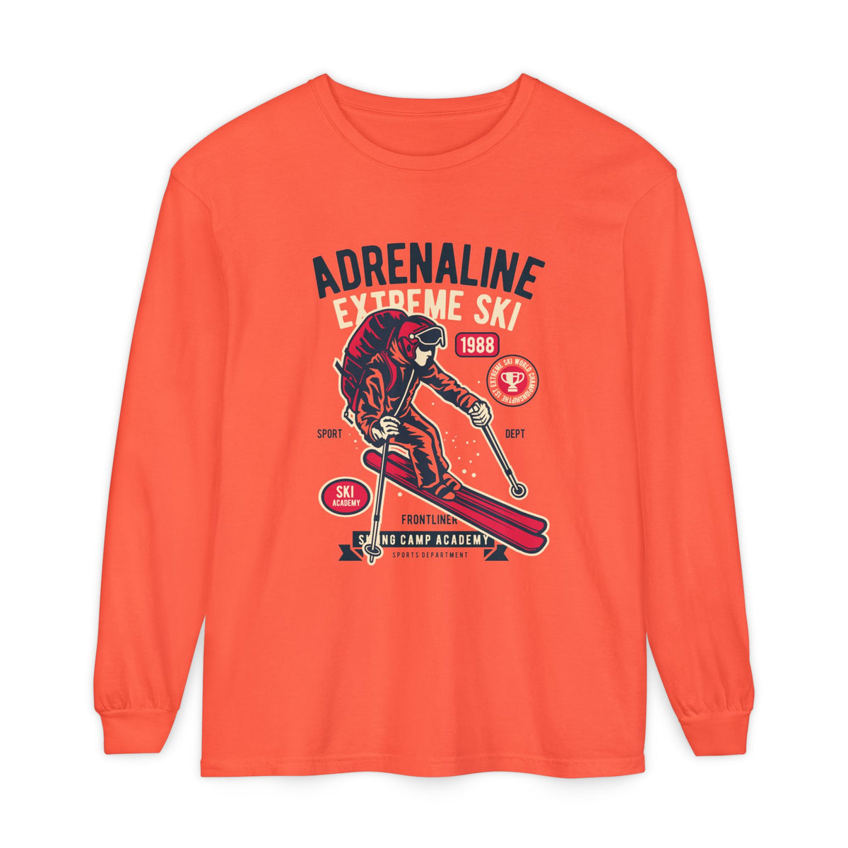 Adrenaline Extreme Ski Garment-Dyed Long Sleeve T-Shirt