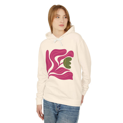 Abstract Pink Tulip Graphic Lightweight Women's Hooded Sweatshirt