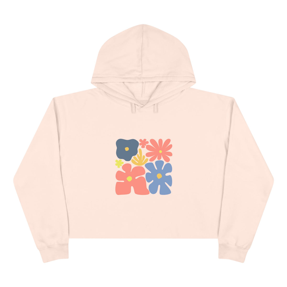 Colorful 70s Bloom Crop Hoodie