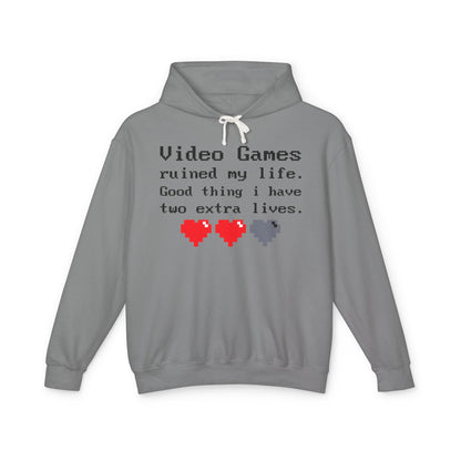 Video Games Ruined My Life Lightweight Women's Hooded Sweatshirt
