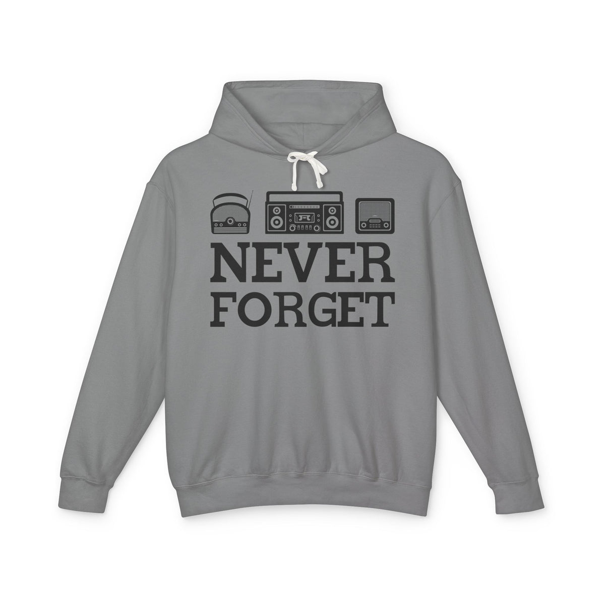 Retro Tech 'Never Forget' Lightweight Hooded Sweatshirt