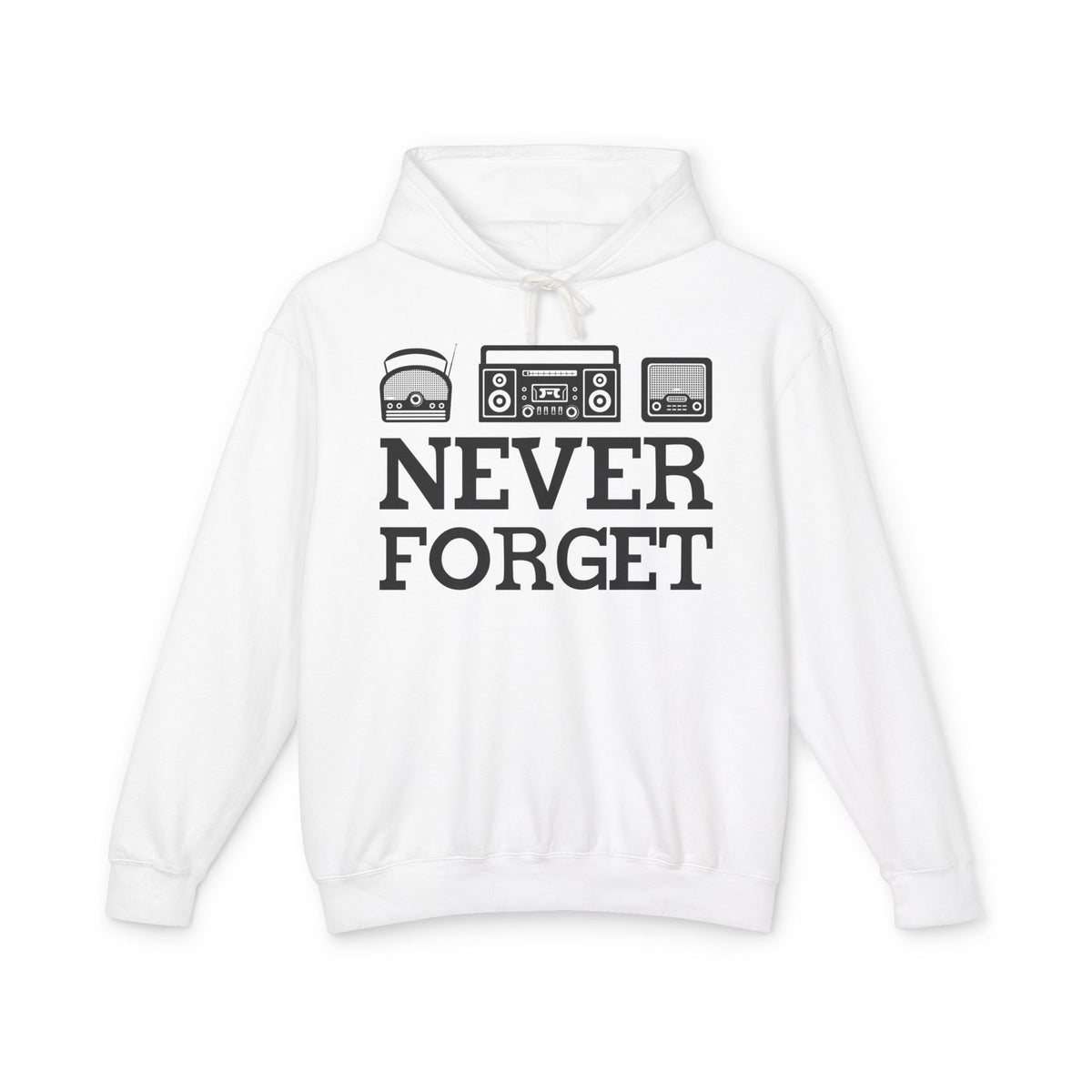 Retro Tech 'Never Forget' Lightweight Hooded Sweatshirt