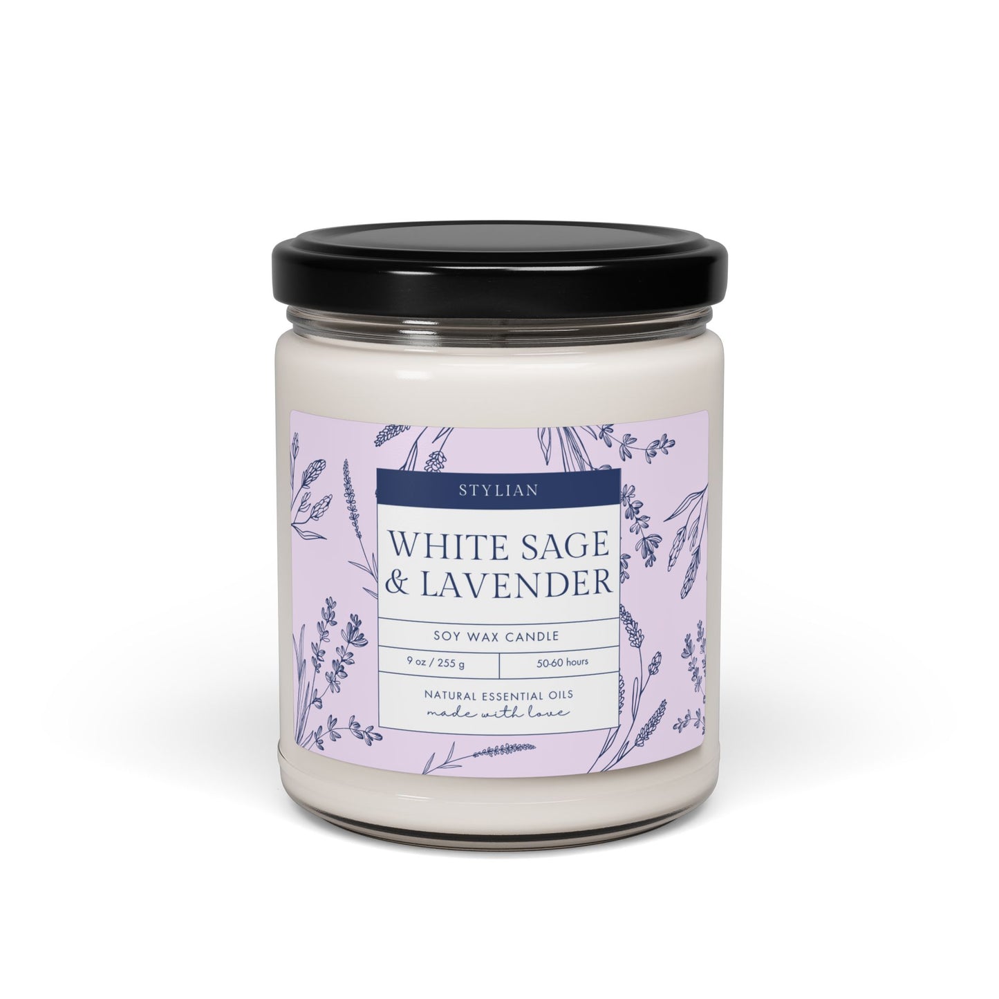 White Sage & Lavender Soy Candle 9oz