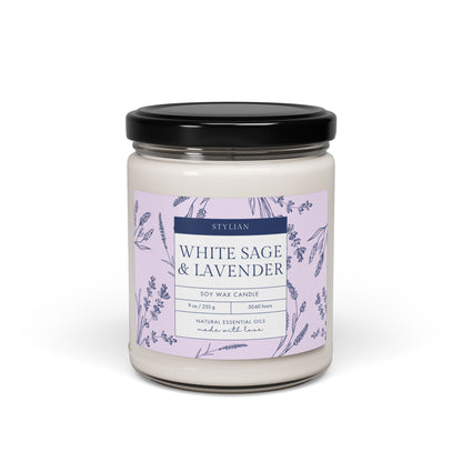 White Sage & Lavender Soy Candle 9oz