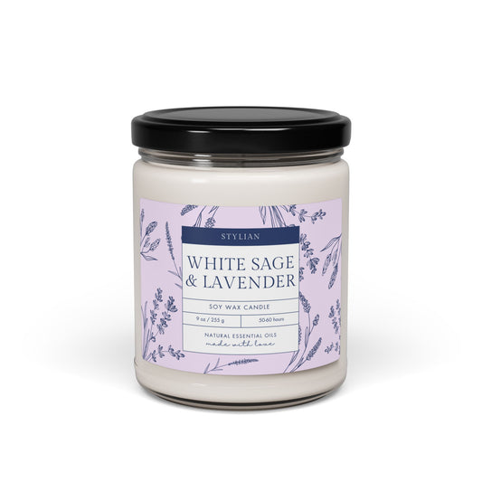 White Sage & Lavender Soy Candle 9oz